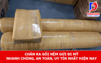 Chăn ra gối nệm gửi đi Mỹ